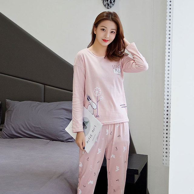 Ladies' Comfy Long-Sleeve Sleepwear Set